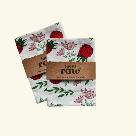 Farmhouse Tea Towel - Raspberry